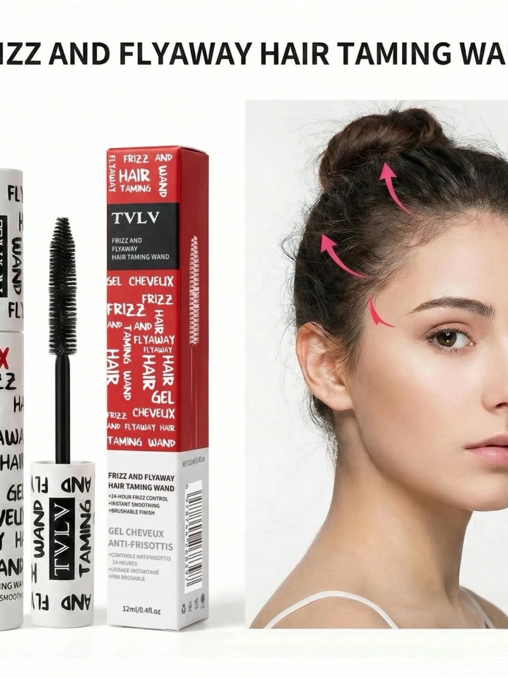 Frizz and Flyaway Hair Taming Wand Gel - White/Red